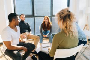 group of people in a life skills training session